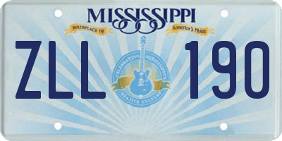MS license plate ZLL190