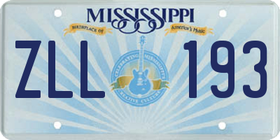 MS license plate ZLL193
