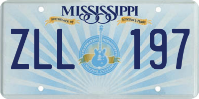 MS license plate ZLL197