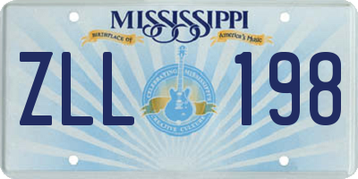 MS license plate ZLL198