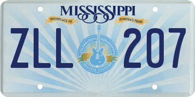 MS license plate ZLL207