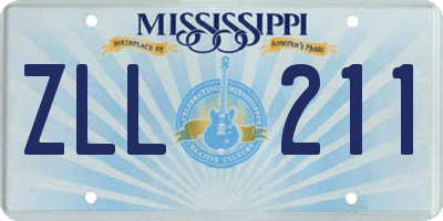 MS license plate ZLL211