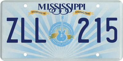 MS license plate ZLL215