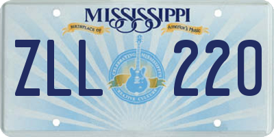 MS license plate ZLL220