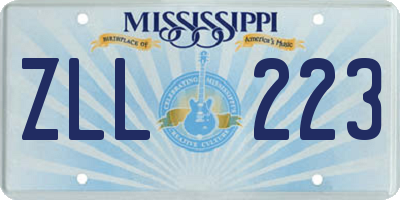 MS license plate ZLL223