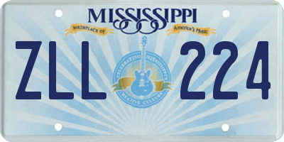 MS license plate ZLL224
