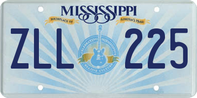 MS license plate ZLL225