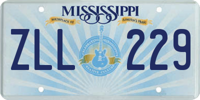 MS license plate ZLL229
