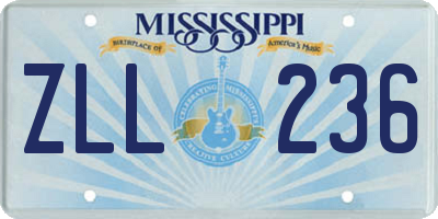 MS license plate ZLL236