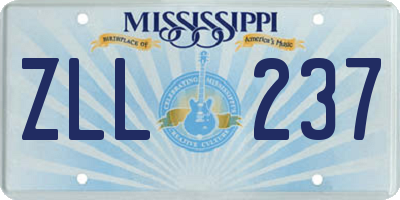 MS license plate ZLL237