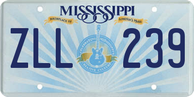 MS license plate ZLL239