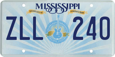 MS license plate ZLL240