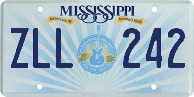 MS license plate ZLL242