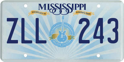 MS license plate ZLL243
