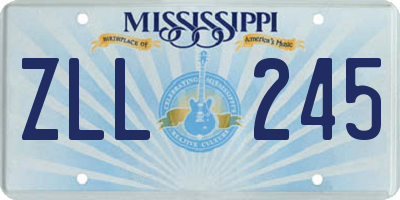 MS license plate ZLL245