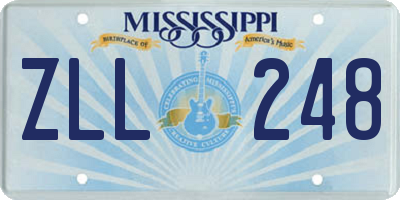 MS license plate ZLL248