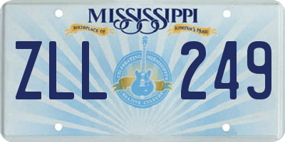 MS license plate ZLL249