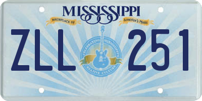 MS license plate ZLL251