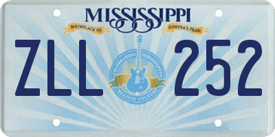 MS license plate ZLL252