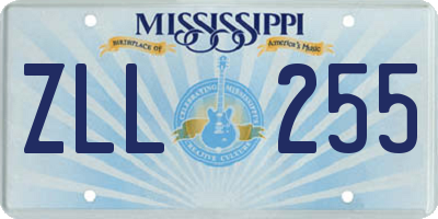 MS license plate ZLL255