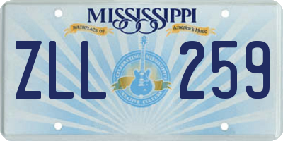 MS license plate ZLL259