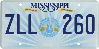 MS license plate ZLL260