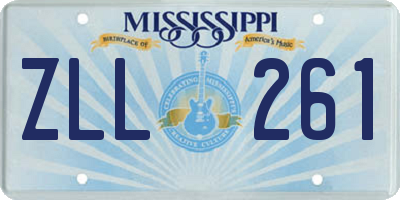 MS license plate ZLL261