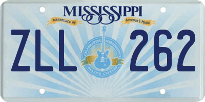MS license plate ZLL262