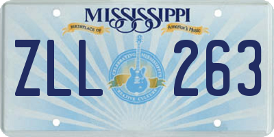 MS license plate ZLL263