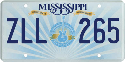 MS license plate ZLL265