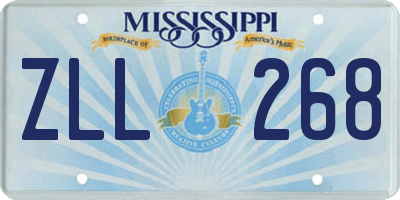 MS license plate ZLL268