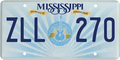 MS license plate ZLL270