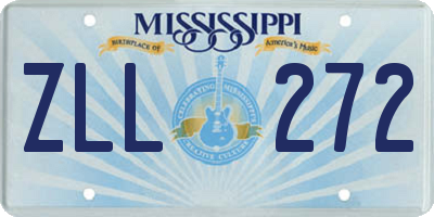 MS license plate ZLL272