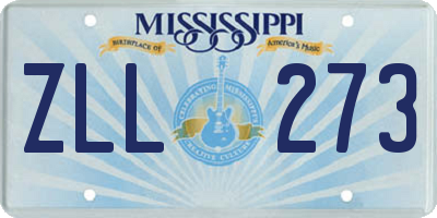 MS license plate ZLL273