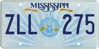MS license plate ZLL275