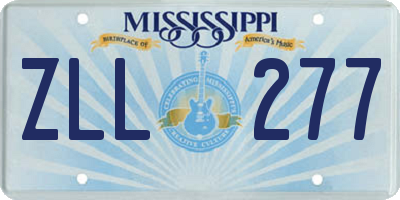 MS license plate ZLL277