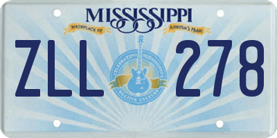 MS license plate ZLL278