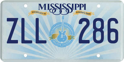 MS license plate ZLL286