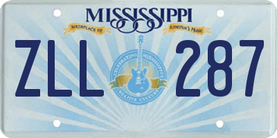 MS license plate ZLL287