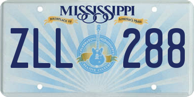 MS license plate ZLL288