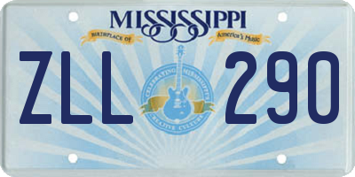 MS license plate ZLL290