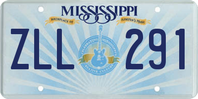 MS license plate ZLL291