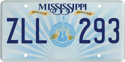 MS license plate ZLL293