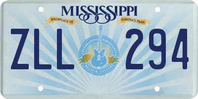 MS license plate ZLL294