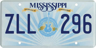 MS license plate ZLL296
