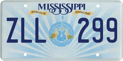MS license plate ZLL299