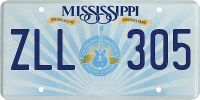 MS license plate ZLL305