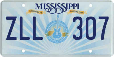 MS license plate ZLL307