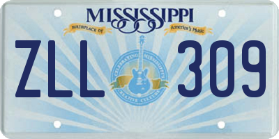 MS license plate ZLL309
