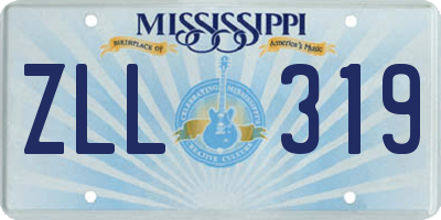 MS license plate ZLL319